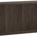 Henn&Hart 68" Fluted Sideboard Buffet Cabinet, Modern Ribbed Wooden Credenza with 4 Doors, Adjustable Shelves, and Cable Management Cut-Outs for Dining Room, Living Room or Entryway, Rich Brown, 68" Rectangular Buffet Table