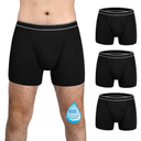 Mens Incontinence Underwear Washable Cotton Leakproof Underwear for Men Pack of 3X-Large, 3 Black)