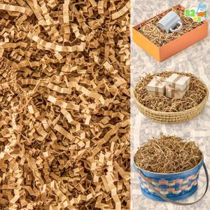JOYIN 2 LB Easter Gift Wrap Crinkle Filler Paper, Pure Brown Paper Grass, 32oz Shred Raffia Crinkle Cut for Wedding Basket Stuffer Filler, Anniversaries Birthday Party Bag Decor Favors