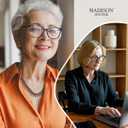 Madison Avenue Square Vintage TR90 Blue Light Blocking Reading Glasses for Women, Computer Readers Eyeglasses Black/Tortoise 2.25 Magnification