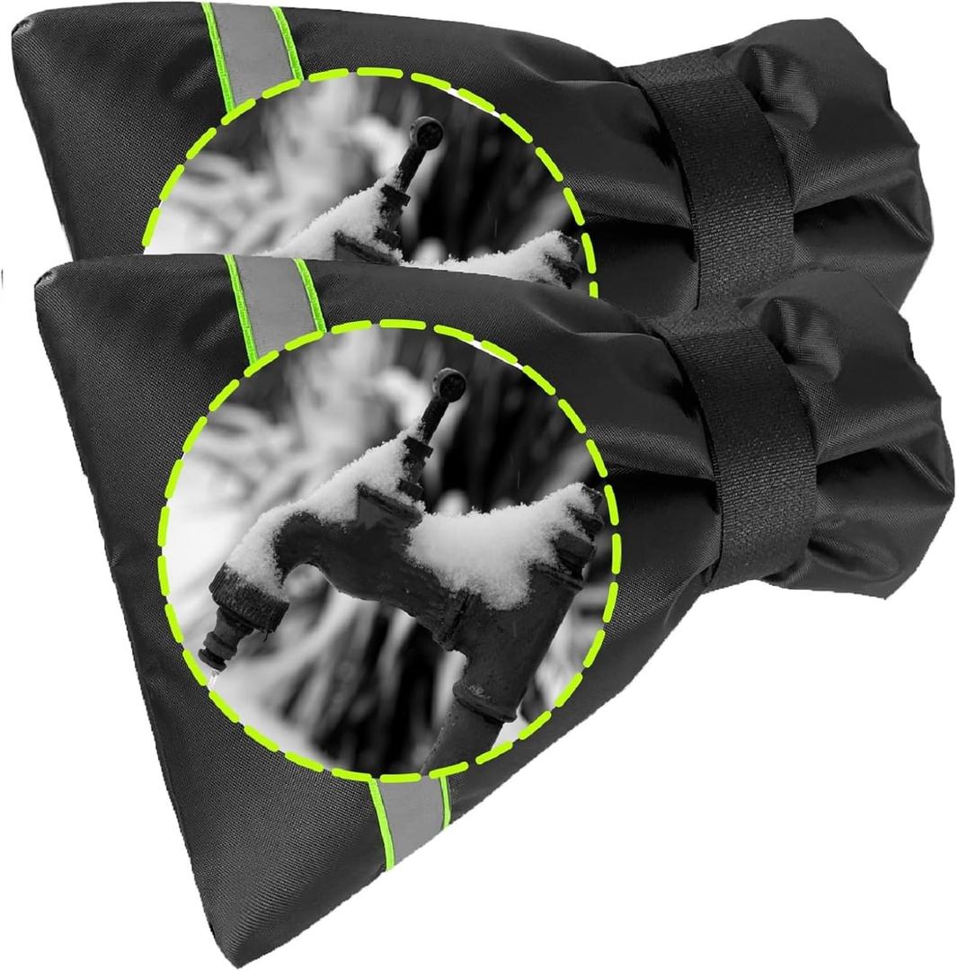 Outdoor Faucet Cover for Winter - Pro 7.1" W x 9.8" H - 2 Pack Outdoor Water Faucet Cover Socks for Winter Freeze Protection Pipe Insulation Reusable Waterproof Insulated Spigot backflow Cover