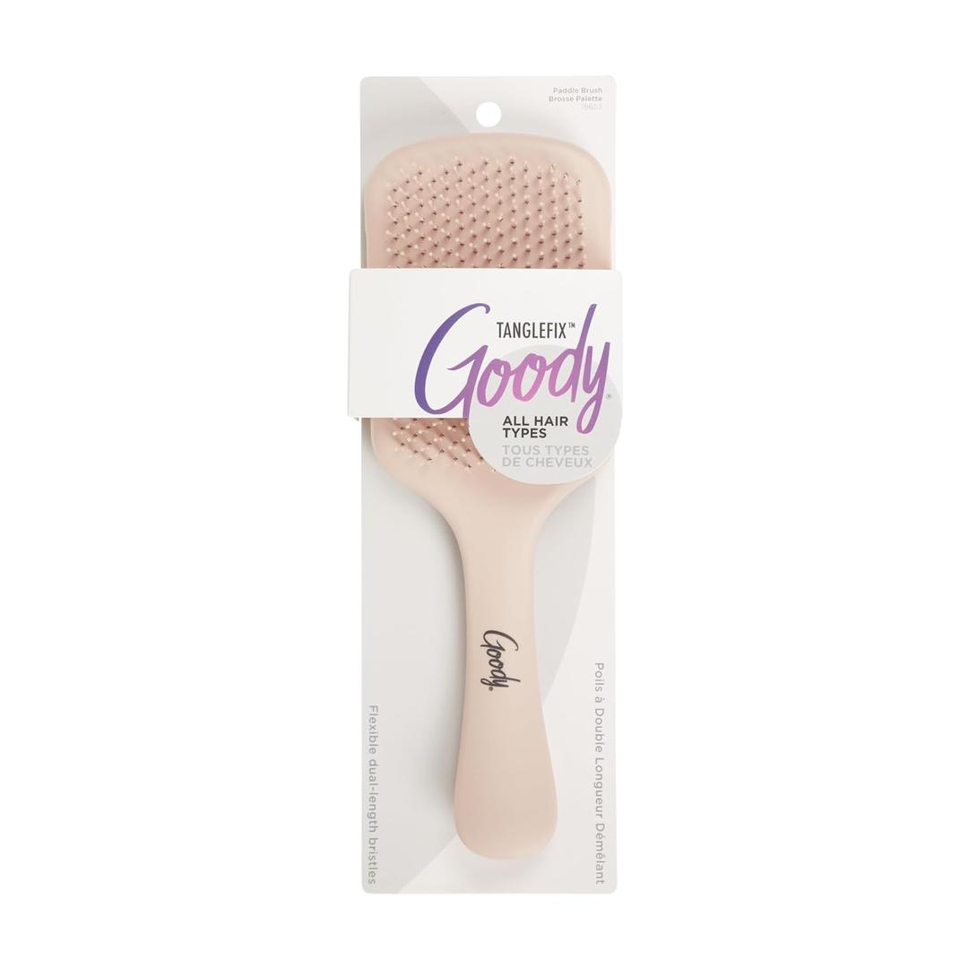 Goody TangleFix Detangler, Paddle Brush with Dual-Length Bristles, Use as a Detangling or Wet or Dry Styling Brush, Tackles Tangles & Knots, All Hair Types, Pink