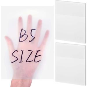 Gueevin 100 Sheets 6.8 x 9.8 Inch Transparent Sticky Notes, Extra Large Clear Self Sticky Notes, 2 Pads Waterproof Jumbo Translucent Paper, Office Supply(Blank Style)