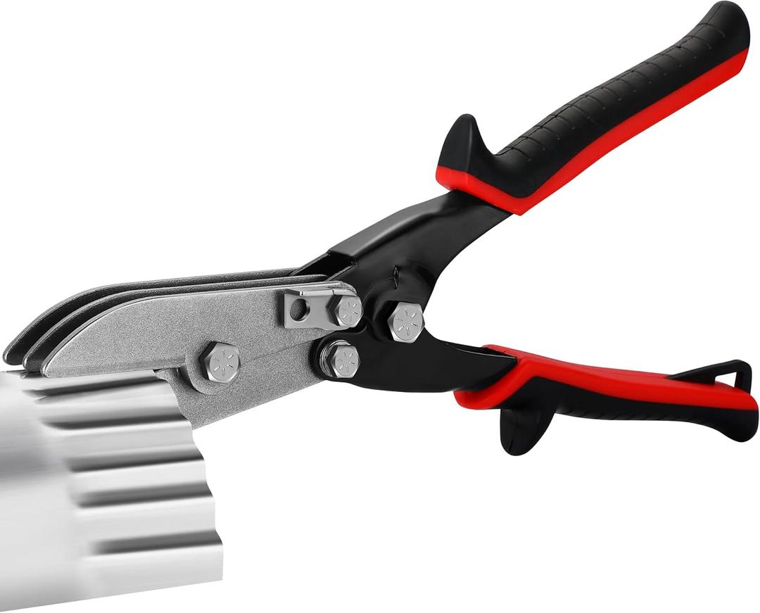 5 Blade Hand Crimper Sheet Metal Tools, HVAC Tool for 24-28 Gauge Duct Work Downspout and Stove Pipe, Sheet Metal Crimper Gutter End Cap Duct Crimping Tool Rust Resistant Ergonomic Handle(Black)