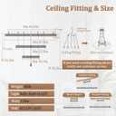 Flashing God Large 48in Crystal Ring Chandelier Modern Black Crystal Chandeliers LED Dimmable Flush Mount Chandelier Crystal Ceiling Light for Living Room Bedroom Foyer