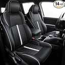 Leather Seat Covers Custom Fit for Tacoma Gen 4th (2024-2025) Double Cab, for SR, SR5, TRD PreRunner, TRD Sport, TRD Off-Road, Limited, Trailhunter - Armrest Covers Included - Fully Covered