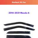 KPY Rain Guards Fit for 2014-2021 Mazda 6, Out-Channel Window Visors Vent Wind Deflectors 4PC, Car Accessories for 14-21 Mazda 6