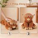 24" & 4.5lbs Highland Cow Stuffed Animal, Sitting & Laying Weighted Stuffed Animals, Cuddly & Soft Weighted Highland Cow Plush for Adults & Kids, Highland Cow Gifts for Christmas & Valentines Day