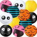 Tuanse 12 Pcs Nightmare Xmas Paper Lanterns Party Decorations 8 Inch Christmas Hanging Lanterns Nightmare Theme Hanging Decorations for Christmas Halloween Supplies