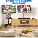 Rfiver Mobile TV Stand for 23-60 Inch LCD LED Flat/Curved Panel Screen TVs up to 88 lbs, Rolling TV Stand with Adjustable Shelf & Tilt, Portable Floor Stand on Wheels for Bedroom, Living Room, Office (Black)