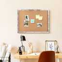 Cork Board Bulletin Board, 23.6x15.7 inches Decorative Hanging Framed Cork Boards for Walls, Pin Board Vision Board for School Home Office, Bulletin Board with White Wood Frame (WH,4060,1p) (Natural)