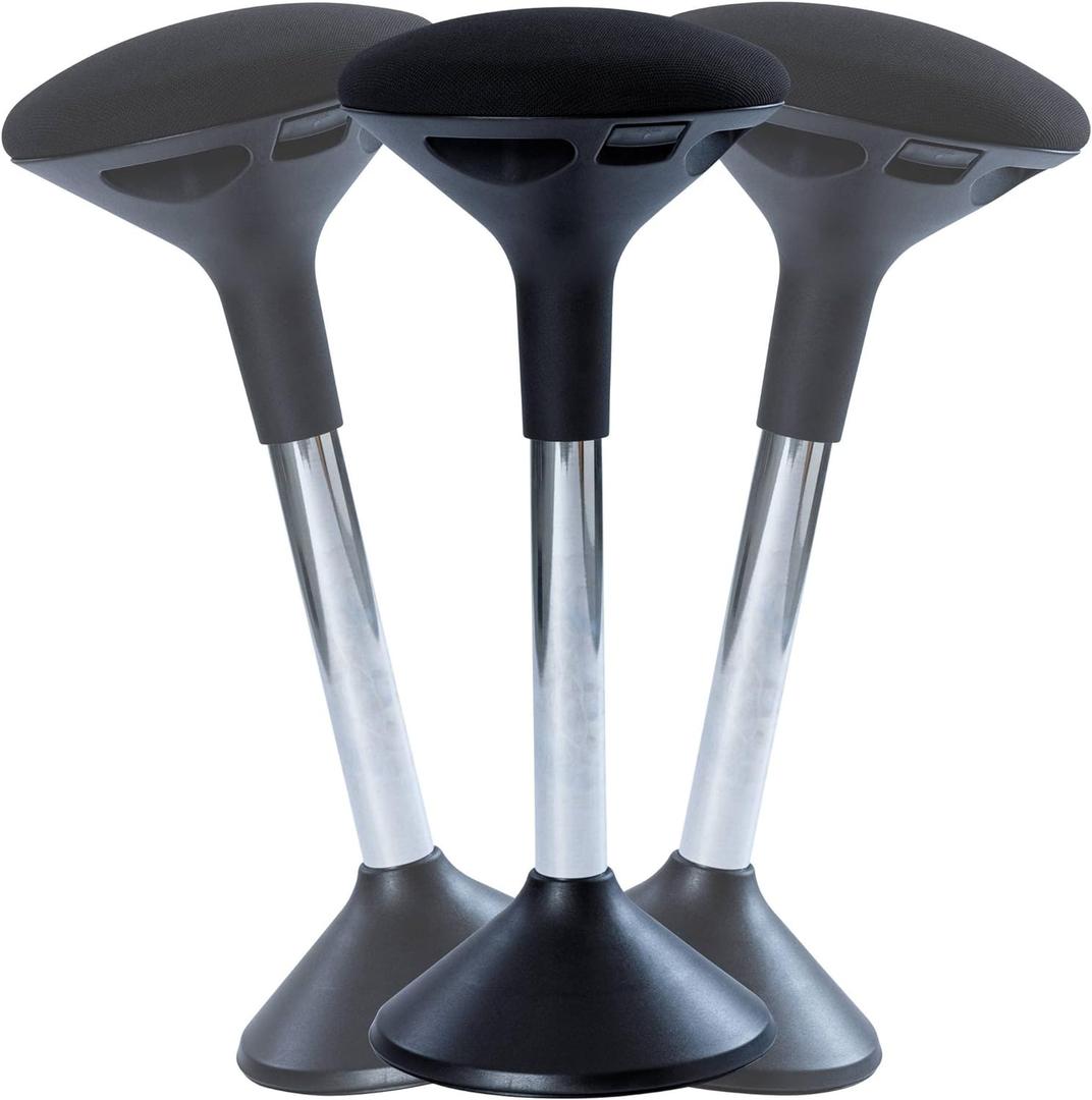 Ergonomic Height Adjustable Balance Foot Stool at Work Wobble Chair for Home Office Sit Stand Desk Stool with Natural and Active Posture (Black)