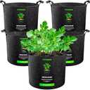 VIVOSUN 5-Pack 5 Gallon Grow Bags Heavy Duty 300G Thickened Nonwoven Plant Fabric Pots with Handles