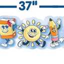 5 x Eureka 846352 S'Cool Era Characters Extra Wide Decorative Classroom and Bulletin Board Trim for Teachers, 3.25" Wide with 37 Feet Total, Multicolor, 12 Strips