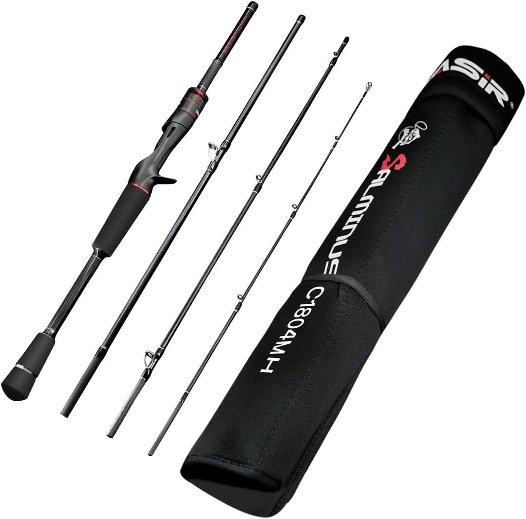 SEASIR Salminus M/MH Spinning/Baitcasting Rod, 4-Piece Travel Fishing Rod