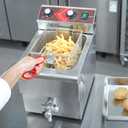 EGGKITPO Deep Fryer 12L Large Electric Fryer with Oil Drain and Timer Deep Fryer with Basket and Lid Stainless Steel Countertop fryer Commercial Fryer for Restaurant and Home Kitchen 120V 1750W