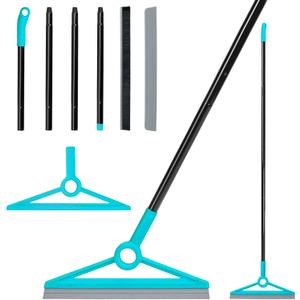MAVRIZ Air Broom for Dust, Hair, Liquids, Silicone Broom with Removable Rubber Strip and Brooms Bristle, Multifunctional Floor Squeegee for Indoor Cleaning