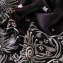 ANDANTINO 100% Mulberry Silk Scarf -21 Lightweight Square Neckerchief  Breathable Digital Printed Scarves with Gift Packed (Star-black)