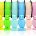 1.75mm 3D Printer PLA Filament 8 Colors Bundle: Pink, Yellow, Orange, Lime Green, Sky Blue, Cyan, Beige, Rose Red, 8 Spools Packed, Each 250g, Total 2Kg 3D Printing Material, 250g x 8 Spools