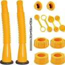 Gas Can Spout Replacement Kit, Gas Can Nozzle Replacement (2 Kit-Yellow) All gaskets are installed and ready to use upon receipt. For 1/2/5/10 gallon gas can. Easy and convenient to use