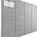 Large Cork Board Alternative | Felt Bulletin Board for Office, Home & Classroom | Cork Boards for Walls Pin Board Wall Organizer | Felt Wall Tiles (12-Pack) | Gray Marble