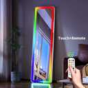 Koonmi Full Length Mirror with LED Lights, 60"x16" Lighted Mirror with Remote Control, RGB Color Changing Lights, 7 Dynamic Modes, Dimmable Brightness