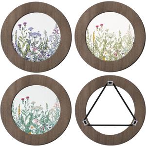 Weysat 4 Pcs 6 Inch Wood Embroidery Hoop Frame Round Wooden Embroidery Wood Display Frame Circle for Finished Cross Stitch Hoop DIY Art Craft Sewing Ornaments