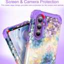 Hocase for Samsung Galaxy S26 Plus Case, Purple Teal Flowers