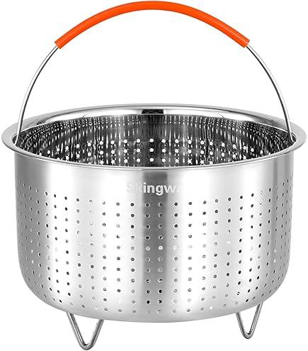 PRETYZOOM for Cooking Steaming Basket Insert Lightweight Compact Stainless Steel Basket