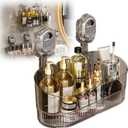 No-Drill Bathroom Suction Storage Box,Large Capacity & Strong Load-Bearing,Removable Shower Basket,Glacier Pattern Suction Cup Shower Caddy Hanging Shower Shelf Organizer (gray 1pcs)