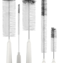 MR.SIGA 3 Pack Bottle Brush Cleaning Set with Storage Holder, Cleaning Brushes for Long Narrow Neck Bottles, Water Bottles, Baby Bottles, Tumblers, Drinking Glasses, Strews