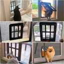 Namsan Cat Door Screen Door, Passage 8.3 x 10.3 inches, Small Dog Door for Sliding Door, Magnetic Auto Closing, Cat Screen Window, Lockable, Black