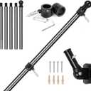 6FT Carbon Fiber Flag Pole, Flagpole for Outside House, Porch Flagpoles, Tangle Free Black Flag Pole Kit, Wind-Resistant, Bend-Resistant, Rust-Free (Includes Bracket, 3K Carbon Fiber)