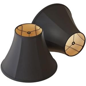 Fabric lamp shades,Lamp shades set of 2, boho lamp shade,linen lamp shade,6" Top x 14" Bottom x 10" High(Spider),black lampshades for floor lamps,living room lamp shades set of 2