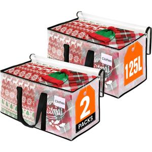 Clear Heavy Duty Extra Large Moving Bags, Reinforced Handle and Double Zipper, Storage Bags Alternative to Moving Box (2 Packs)