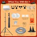 Halloween Decorations Outdoor Indoor- 2 Packs Large Light Up Ghost, Standing Ghost Decor with Weight Bags, 8 Modes Remote Ghost Kit with 2 Colors String Lights for Porches Yards Gardens Decorations