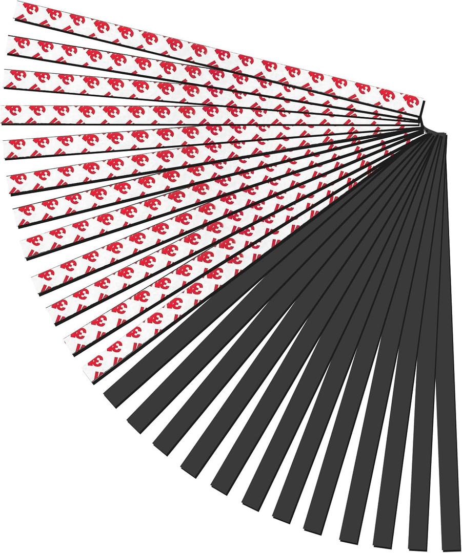 Magnetic Strips with Strong Adhesive Backing (22 Pack, 12" x 0.5") Flexible Magnetic Tape Heavy Duty, Flat Rubber Magnet Tape Strip for DIY Crafts, Art Projects, Photo, Tool Storage