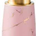 YYW Marble Foaming Soap Dispenser - 13.5oz Ceramic Hand Soap Pump for Kitchen, Bathroom - Cute Dishwashing Liquid Dispenser With Large Easy-to-Squeeze Head (Pink)