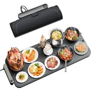 Warming Mat For Food XXL 500W Food Warming Mat 36"X16" Waterproof Graphene Warming Trays For Buffets Party Food Warmers For Parties Buffet 6 Temp 6H Chafing Dishes For Buffet Valentine Gifts