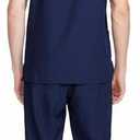Uniforms World Louis Scrubs Set for Men Classic V-Neck Stretch Top & Jogger Pants Yoga Waistband, 8 Pockets (Blue, L)