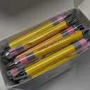 54 Pcs Teachers Pens Bulk Best Teacher Ever Appreciation Gifts Inspirational Yellow Retractable Ballpoint Pens for School Coworker Staff Office Supplies Thank You Gifts Best Teaching