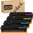 v4ink 202X Toner Cartridge Replacement for HP 202X 202A CF500X CF501X CF502X CF503X Toner for HP Pro M254dw M254nw M281dw M281cdw M281fdw M280nw Ink (Black Cyan Magenta Yellow, 4-Pack High Yield)