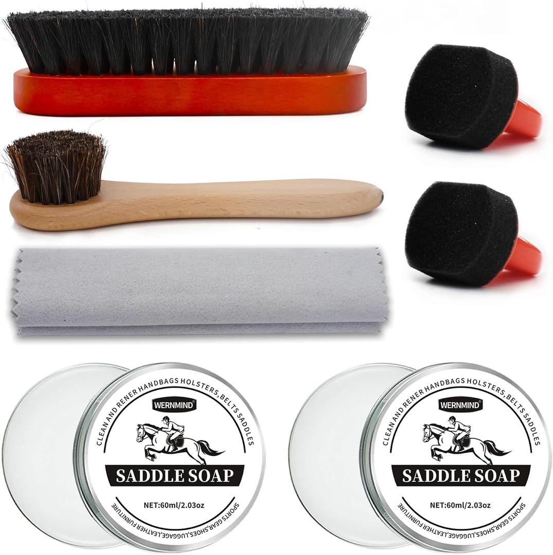 Saddle Soap For Leather Boots Cleaning Suede Shoe Leather Conditioner Shoe Polish Kit 2.11OZ