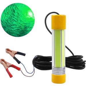 OROOTL Underwater Fishing Light Super Bright 16000 Lumens 21.5W 12V LED Night Fishing Light Deep Drop Fish Lamp Fishing Bait Finder for Shrimp Prawns Squid Boat Dock, Green