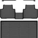 AIPOIL Floor Mats & Cargo Liner Set for 2020-2025 Porsche Cayenne All Weather Protection TPE Anti-Slip Automotive Full Set Custom Car Mats Accessories - Black