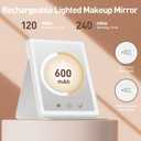 (2 Pack) 2025 Rechargeable Travel Makeup Vanity Mirror with 72 Led Lights,Portable Lighted Beauty Mirror,3 Color Lighting,Dimmable Touch Screen,Tabletop LED Folding Cosmetic Vanity Mirror Desk Table (White Mix 2p)