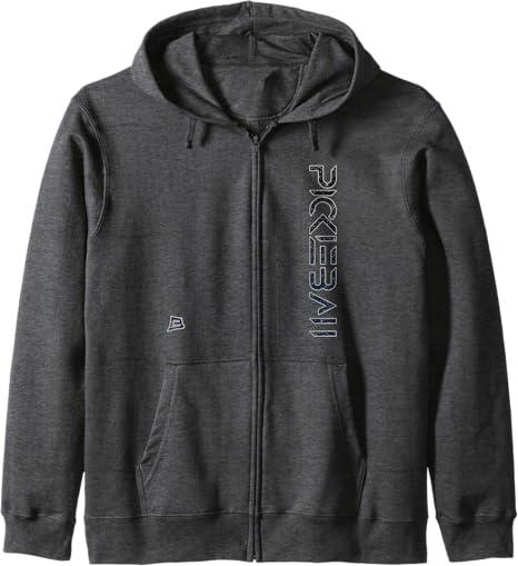 Pickleball Distressed Retro Black Edition Zip Hoodie, Small