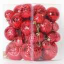 Christmas Ornaments Set with 60pcs Shatterproof Christmas Tree Decorations Multi-Size Christmas Ball Ornaments with 7 Styles Red