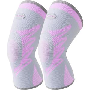 Sports Slim Knee Braces for Women - No-Slip Knee Compression Sleeve for Dance, Yoga, Knee Support for Knee Pain, Joint Pain Relief(Phalaenopsis, L, 2 Pack)