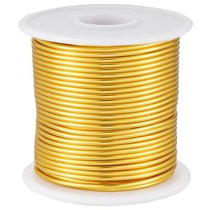 OZXCHIXU 12 Gauge Gold Aluminum Craft Wire (105FT) - Anodized for Jewelry Making, Beading Floral, Plant Gardening, Sculpting & Modeling Craft Wire (Gold #14, 2mm), Pack Of 2